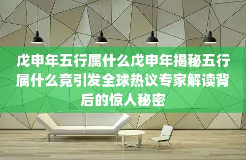 戊申年五行属什么戊申年揭秘五行属什么竟引发全球热议专家解读背后的惊人秘密