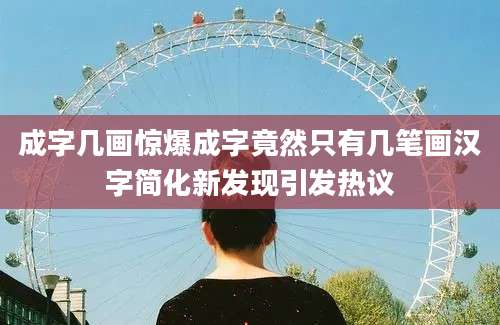 成字几画惊爆成字竟然只有几笔画汉字简化新发现引发热议