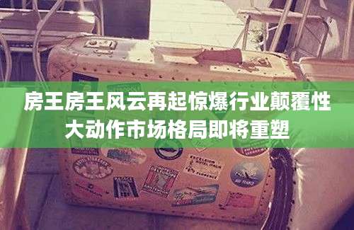 房王房王风云再起惊爆行业颠覆性大动作市场格局即将重塑