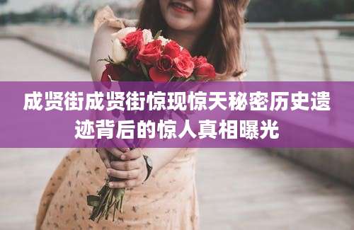 成贤街成贤街惊现惊天秘密历史遗迹背后的惊人真相曝光