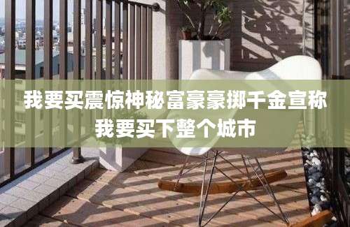我要买震惊神秘富豪豪掷千金宣称我要买下整个城市