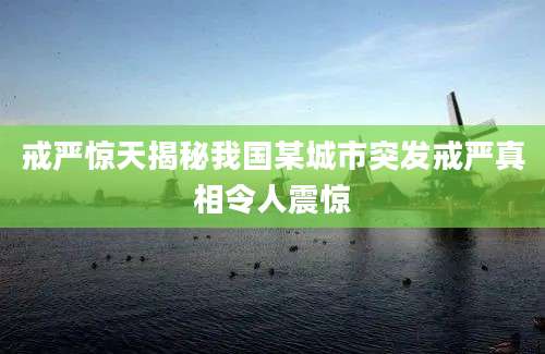 戒严惊天揭秘我国某城市突发戒严真相令人震惊