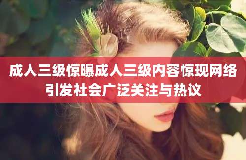 成人三级惊曝成人三级内容惊现网络引发社会广泛关注与热议