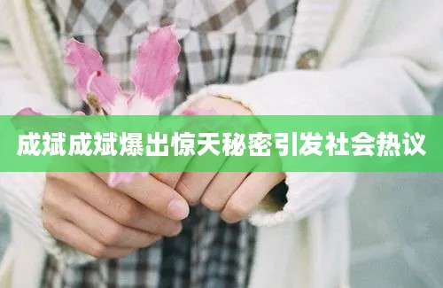 成斌成斌爆出惊天秘密引发社会热议
