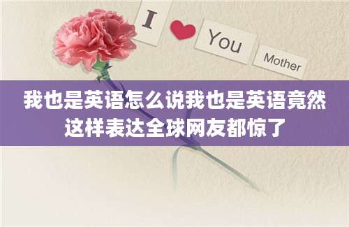 我也是英语怎么说我也是英语竟然这样表达全球网友都惊了