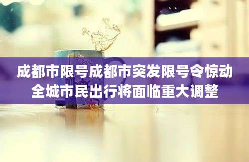 成都市限号成都市突发限号令惊动全城市民出行将面临重大调整