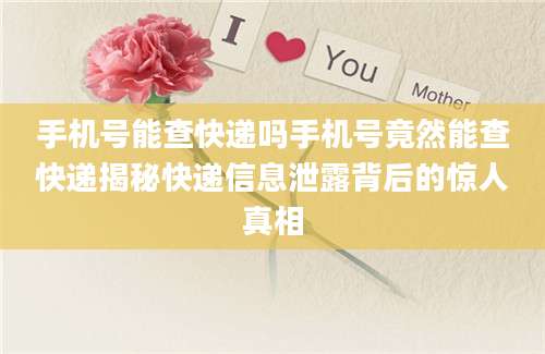 手机号能查快递吗手机号竟然能查快递揭秘快递信息泄露背后的惊人真相