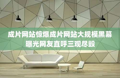 成片网站惊爆成片网站大规模黑幕曝光网友直呼三观尽毁