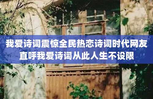 我爱诗词震惊全民热恋诗词时代网友直呼我爱诗词从此人生不设限