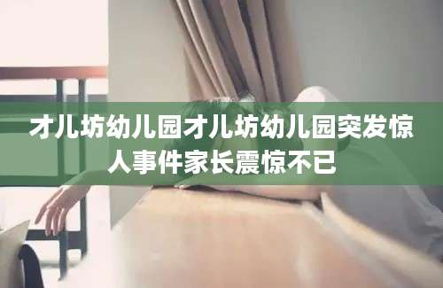 才儿坊幼儿园才儿坊幼儿园突发惊人事件家长震惊不已