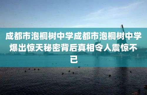 成都市泡桐树中学成都市泡桐树中学爆出惊天秘密背后真相令人震惊不已