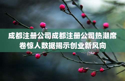成都注册公司成都注册公司热潮席卷惊人数据揭示创业新风向