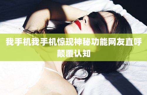 我手机我手机惊现神秘功能网友直呼颠覆认知
