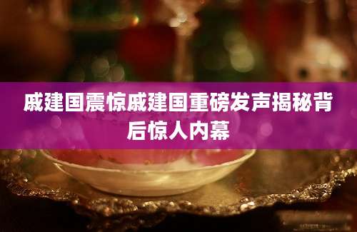 戚建国震惊戚建国重磅发声揭秘背后惊人内幕