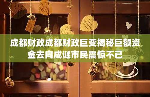 成都财政成都财政巨变揭秘巨额资金去向成谜市民震惊不已