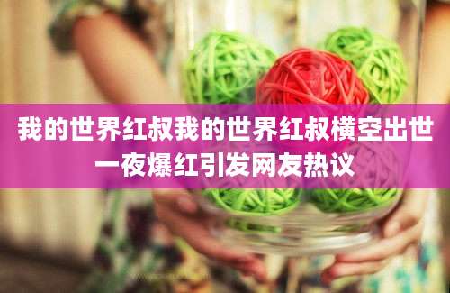 我的世界红叔我的世界红叔横空出世一夜爆红引发网友热议