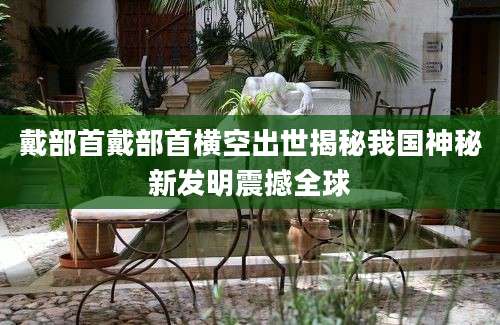 戴部首戴部首横空出世揭秘我国神秘新发明震撼全球