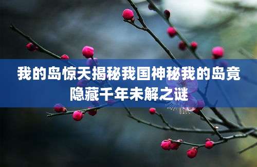 我的岛惊天揭秘我国神秘我的岛竟隐藏千年未解之谜