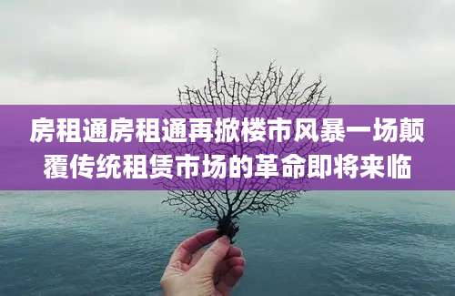 房租通房租通再掀楼市风暴一场颠覆传统租赁市场的革命即将来临