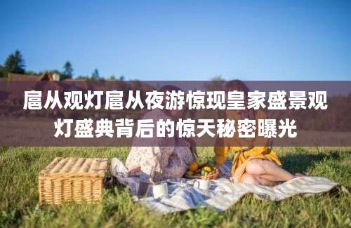 扈从观灯扈从夜游惊现皇家盛景观灯盛典背后的惊天秘密曝光