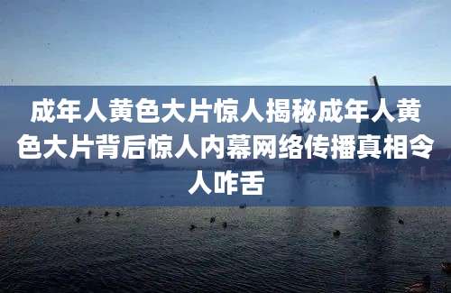 成年人黄色大片惊人揭秘成年人黄色大片背后惊人内幕网络传播真相令人咋舌