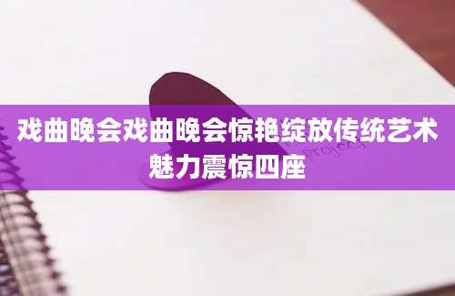 戏曲晚会戏曲晚会惊艳绽放传统艺术魅力震惊四座