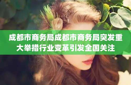成都市商务局成都市商务局突发重大举措行业变革引发全国关注