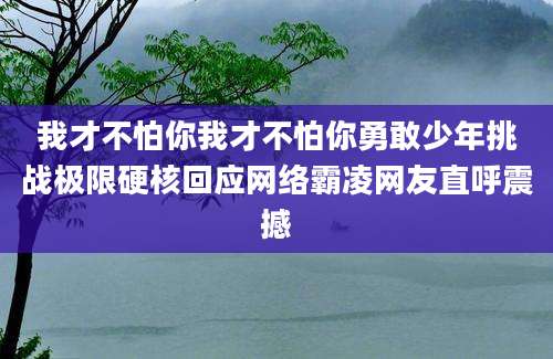 我才不怕你我才不怕你勇敢少年挑战极限硬核回应网络霸凌网友直呼震撼