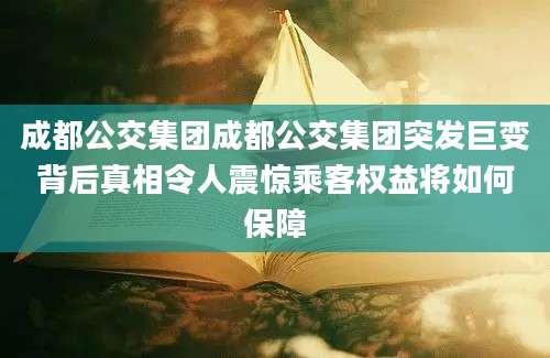 成都公交集团成都公交集团突发巨变背后真相令人震惊乘客权益将如何保障