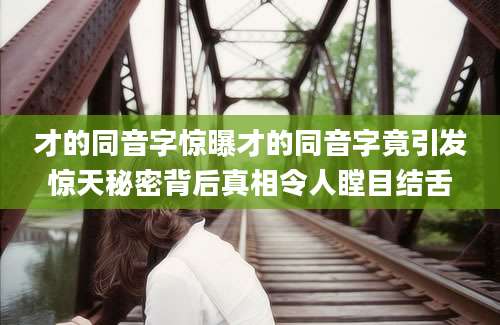 才的同音字惊曝才的同音字竟引发惊天秘密背后真相令人瞠目结舌