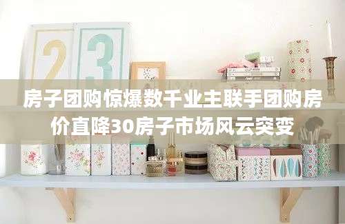 房子团购惊爆数千业主联手团购房价直降30房子市场风云突变
