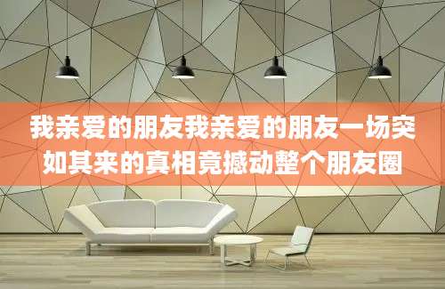 我亲爱的朋友我亲爱的朋友一场突如其来的真相竟撼动整个朋友圈