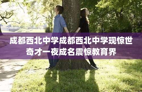 成都西北中学成都西北中学现惊世奇才一夜成名震惊教育界