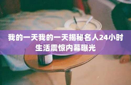 我的一天我的一天揭秘名人24小时生活震惊内幕曝光