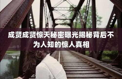 成贤成贤惊天秘密曝光揭秘背后不为人知的惊人真相